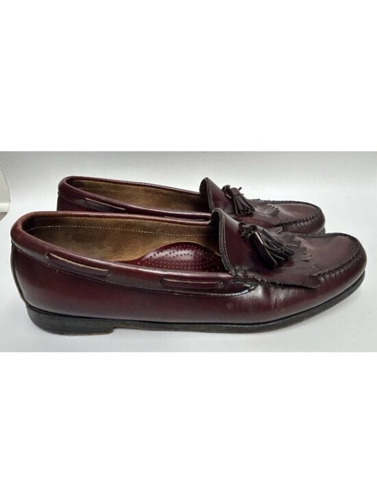 Bass & Co Weejuns 14 Classic BURGUNDY Layton Leather Kiltie Tassel Loafers Shoes main image 9